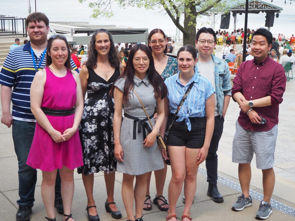 Group photo for a graduation gathering at Memorial Union